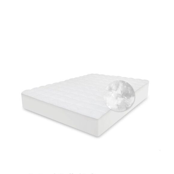 SensorPEDIC Luxury Top Loft Gel Fiber Mattress Pad, Full, White - Picture 3 of 9